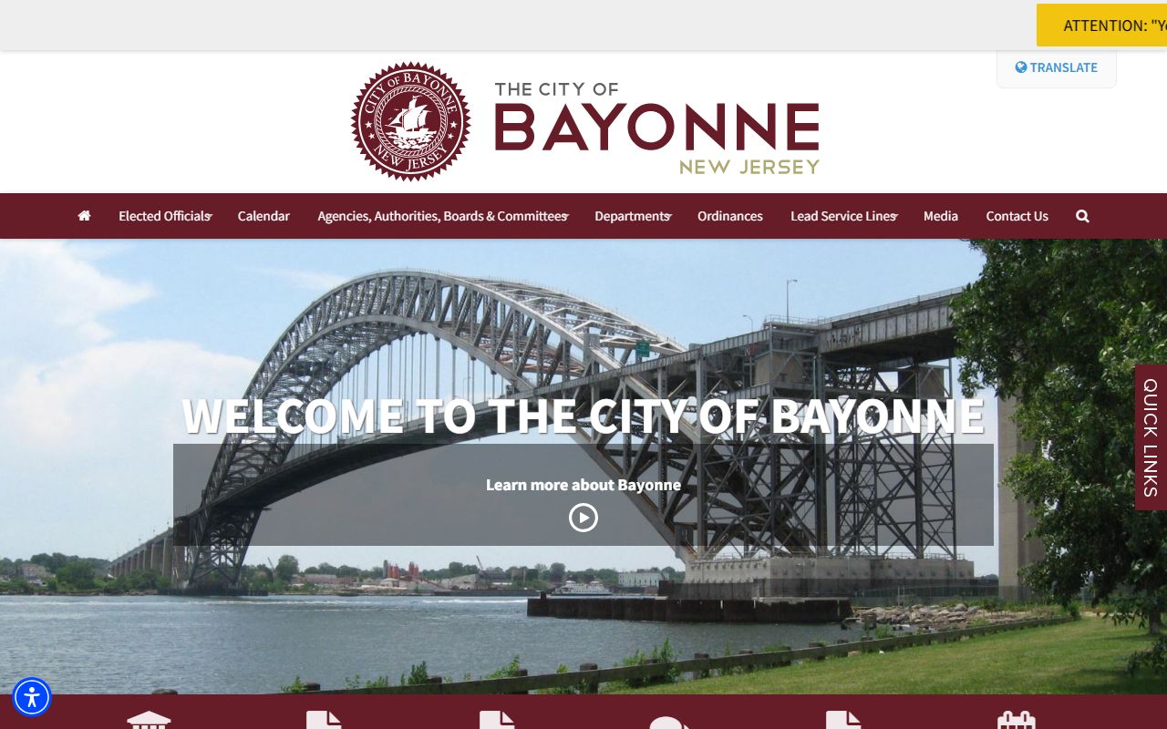 City of Bayonne official website for marriage license services