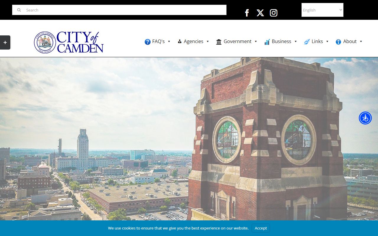 Camden Vital Statistics forms page for marriage license applications