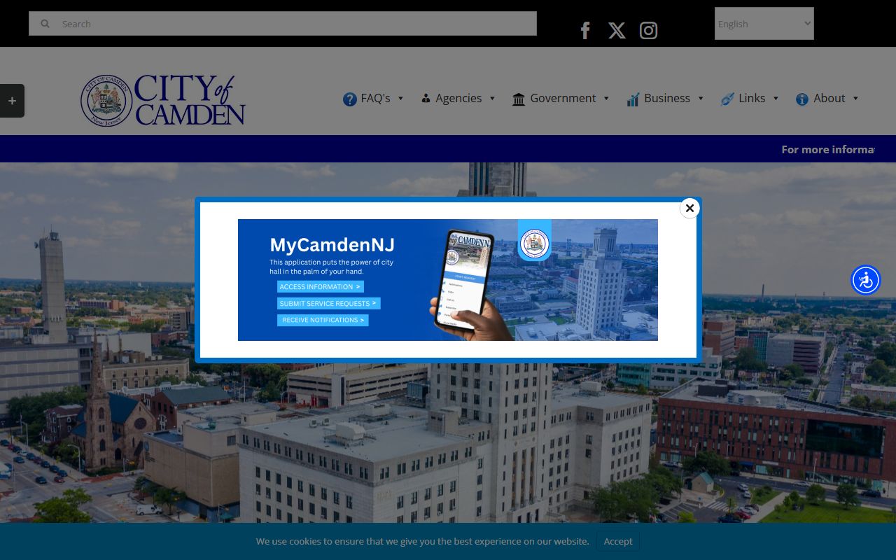 City of Camden official website for marriage license information
