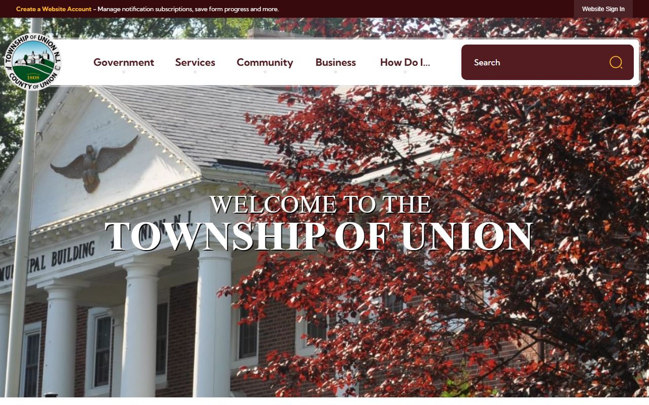 Union Township official website with department links and township services