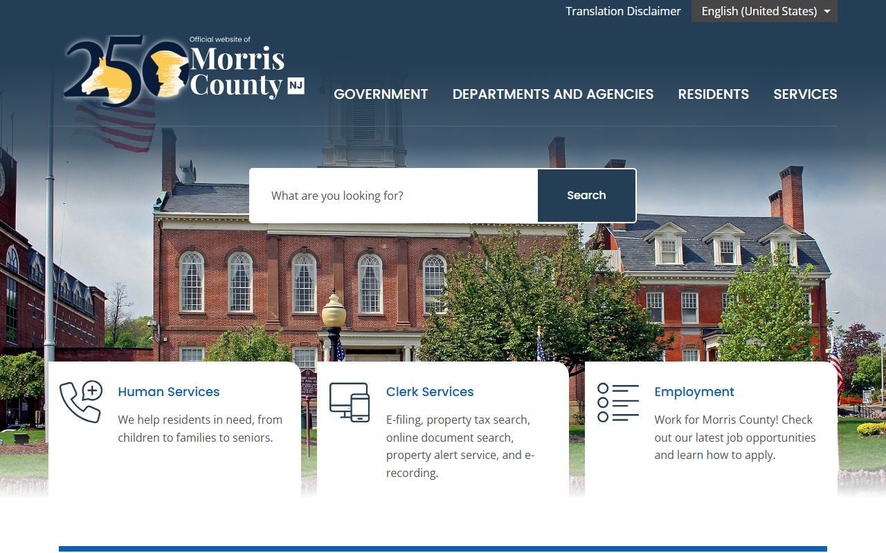 Morris County government official website